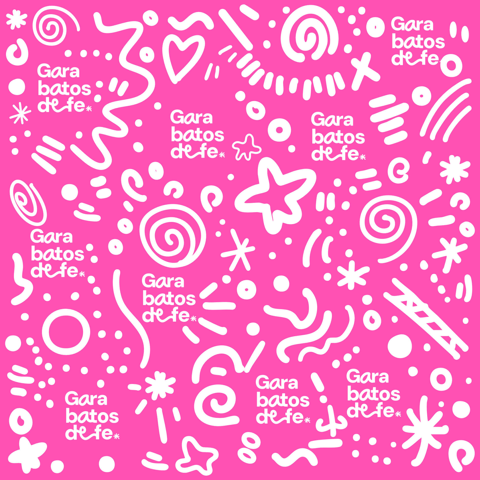 Pink Pattern with some doodles and logo Garabatos de Fe